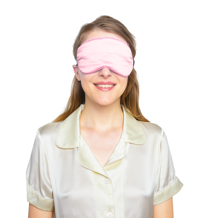 Beauty Silk Eye Mask with Velvet Band (19 Momme) Classic / Pink