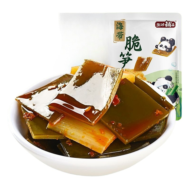 盐津铺子 海带脆笋香辣即食竹笋下饭菜休闲海味零食10小包 200g*1袋装
