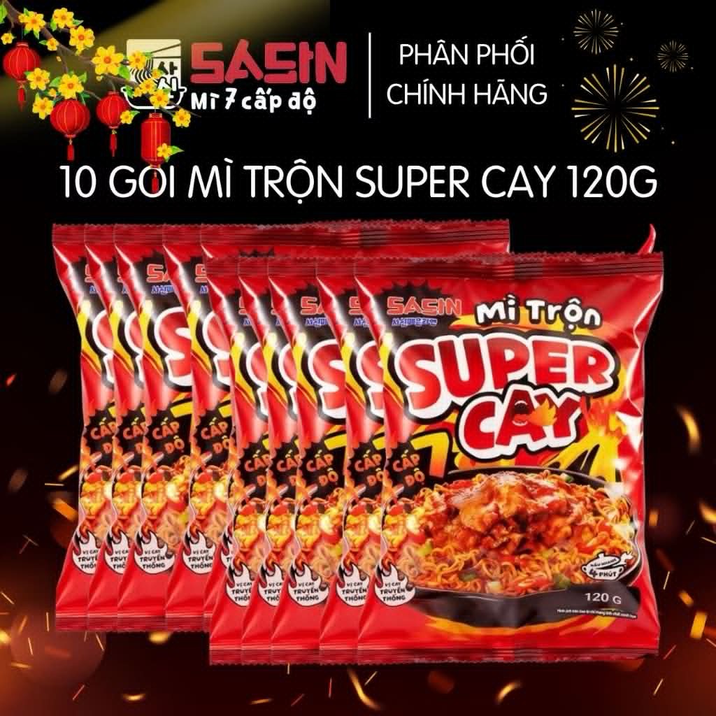 Super Spicy Dry Noodle Sasin - Mi Super Cay 10 pack