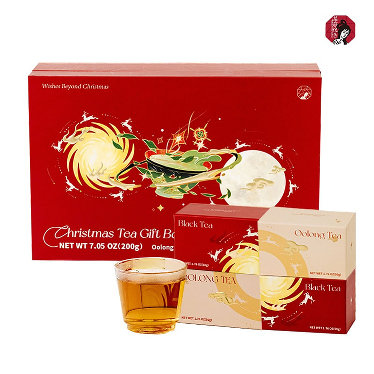 茶颜悦色圣诞礼物，乌龙茶+锡兰红茶，4小盒 200 克