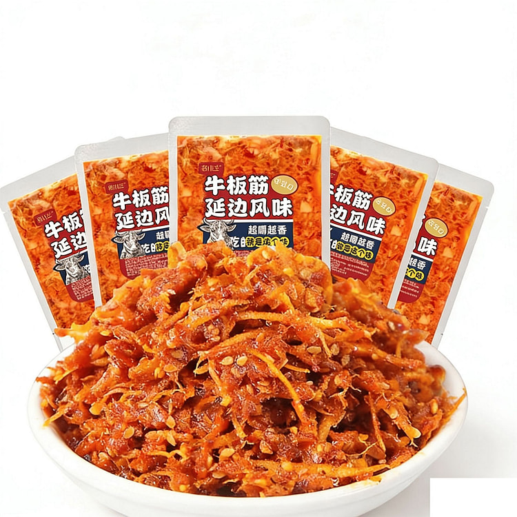 朝族风味牛板筋片状甜辣烧烤香辣网红大袋延边特色零食 110 克