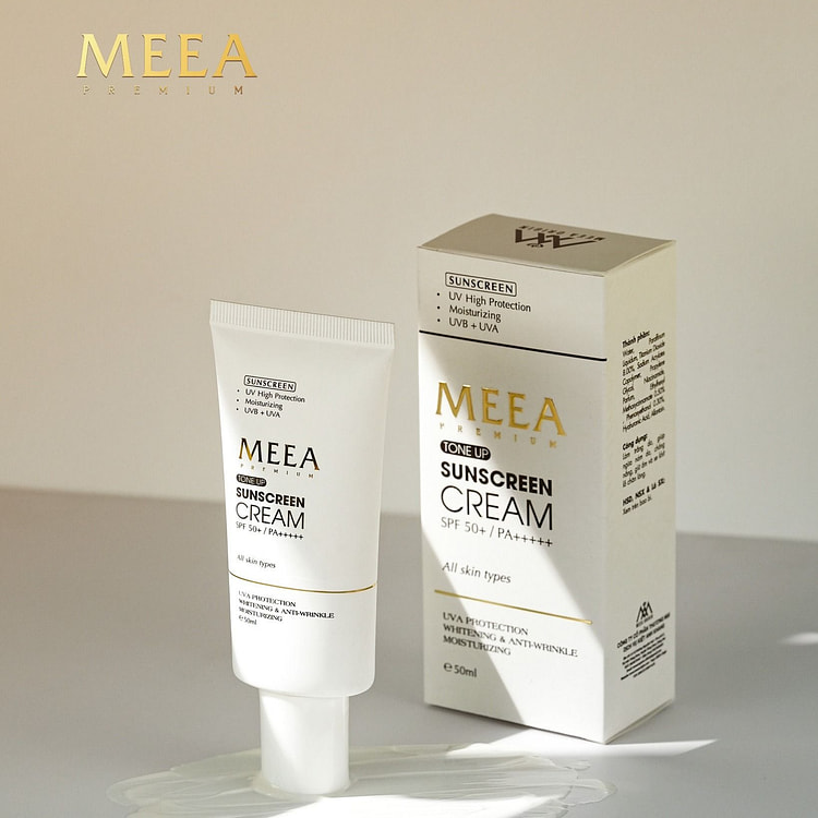 Meea Premium Tone Up Sunscreen Cream SPF 50+ 1 box