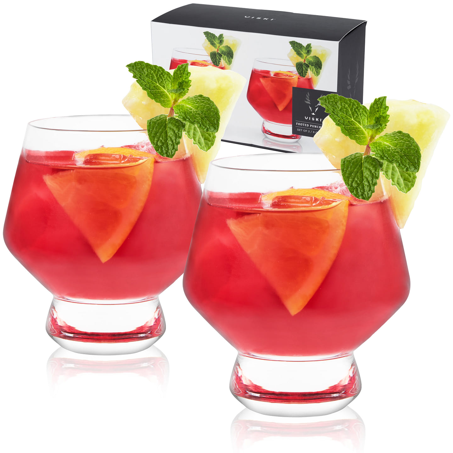 Footed Crystal Punch Cups by Viski® 8 fl.oz