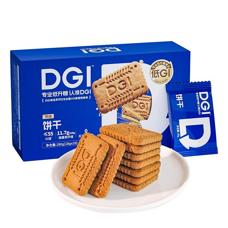 DGI低GI无糖精全麦饼干孕妇零食180g/盒原味