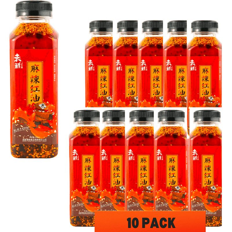 袁鲜 麻辣红油  四川油泼辣子350ml*10瓶 350 毫升