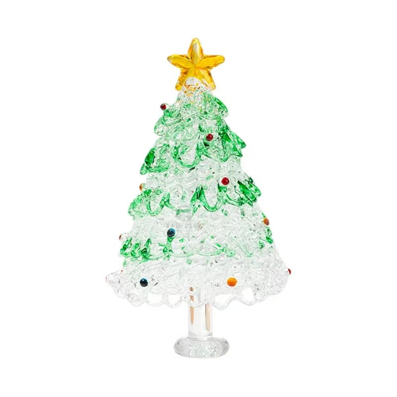 Christmas Tree Handwork Coloured Glaze Christmas Decoration-White M 1 each
