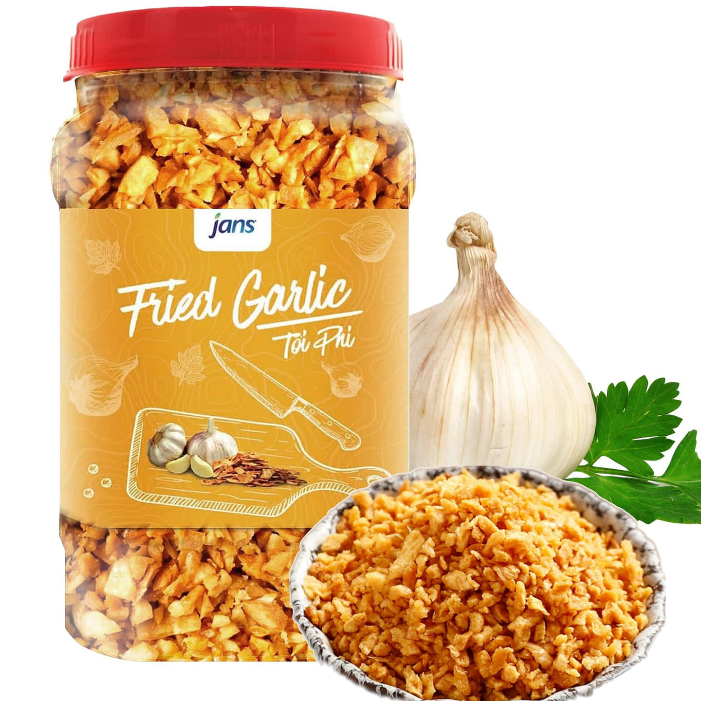 Jans – Crispy Fried Garlic, 8 oz, Pack of 1 8 oz