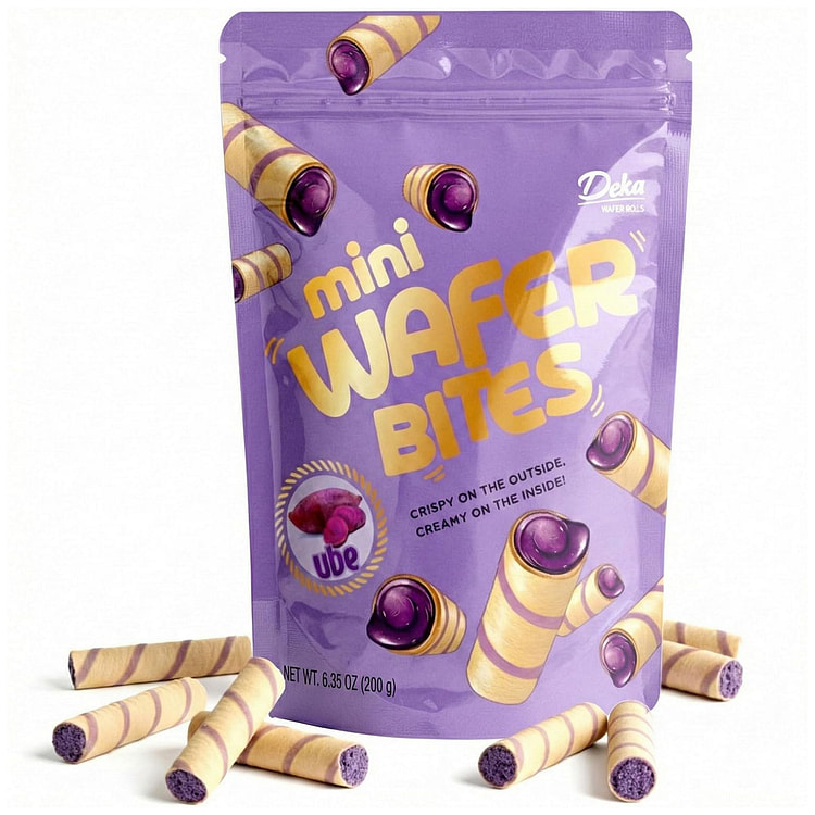 Deka Ube Mini Wafer Bites, Creme Filled 180g 180 g