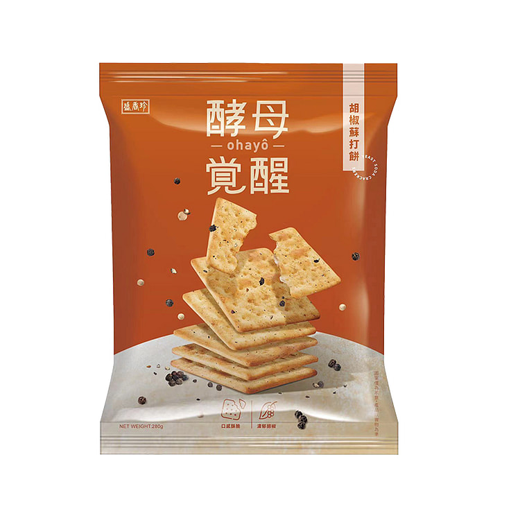 盛香珍 酵母觉醒胡椒味苏打饼奶油 280g*1袋