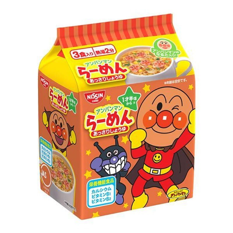 Nissin Anpanman Light Soy Sauce Flavor Kids Ramen 1 each