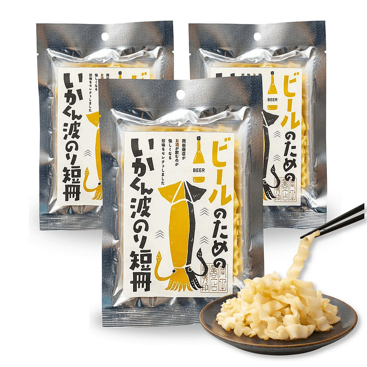Wavy Smoked Squid Strip for Beer Pairing, 3 pack 38 g