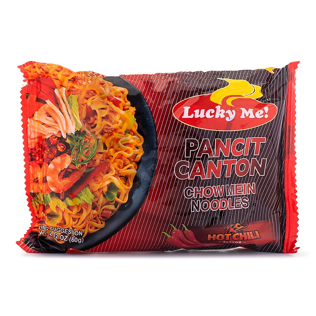 Lucky Me Instant Pancit Canton, Hot Chili Flavor 60 g