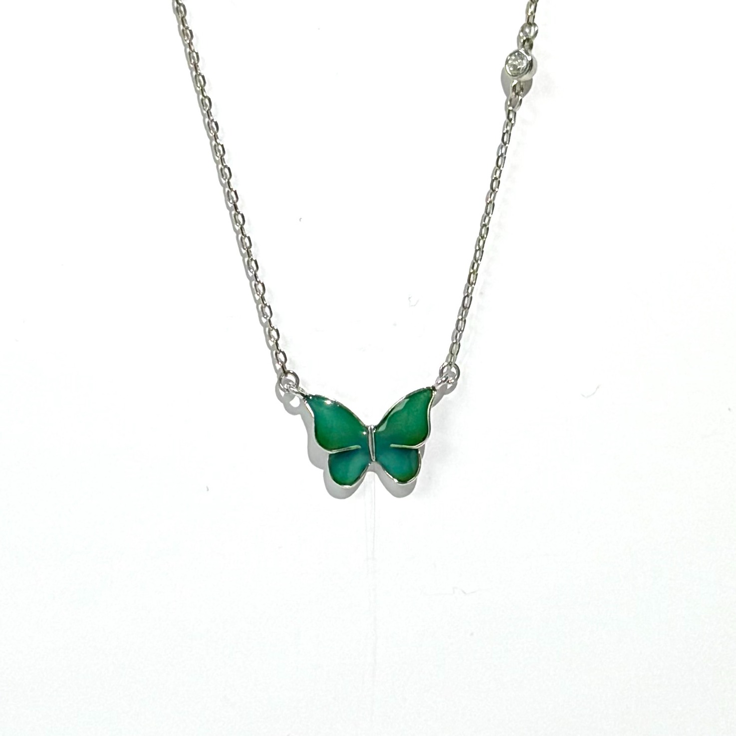 WaterProof Black Discolored Butterfly Necklace 1 each