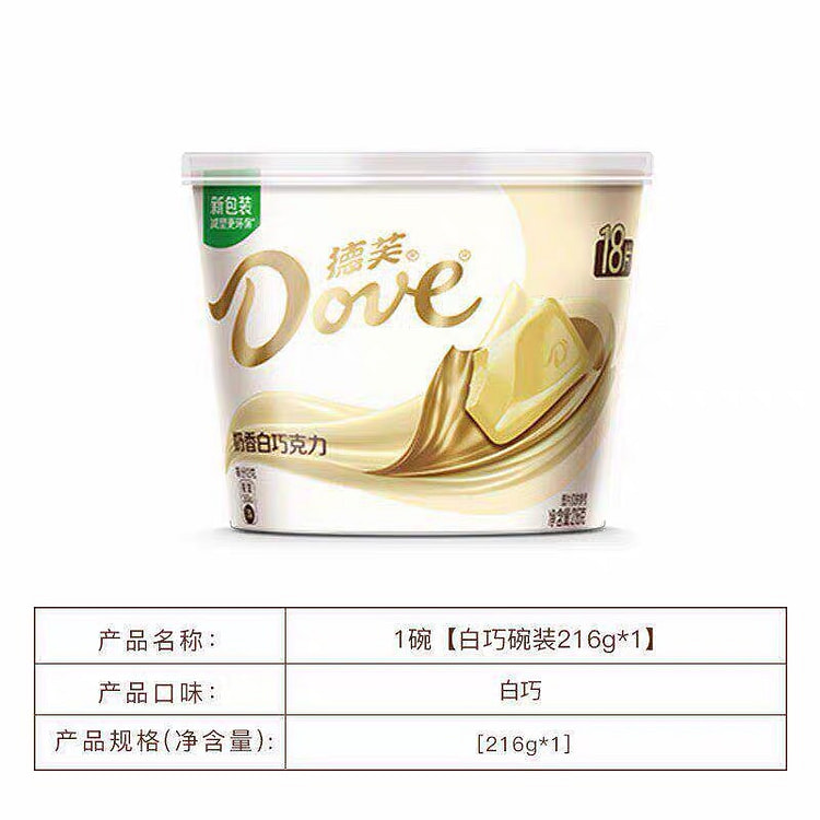 White chocolate,, 216 g