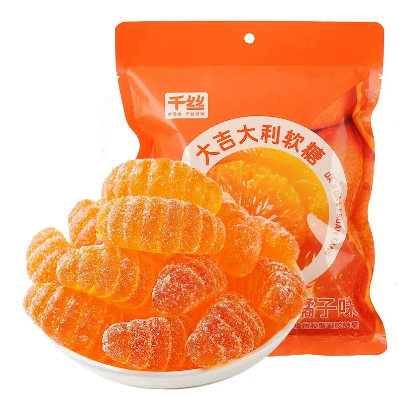 QiansiNew Year gummies with orange flavor400g*1bag 400 g