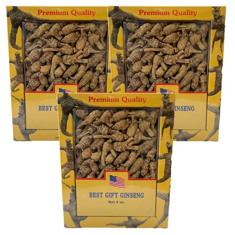 3 Boxes of Premium American Ginseng Root Small Pearl Size (4 oz box) 1 count