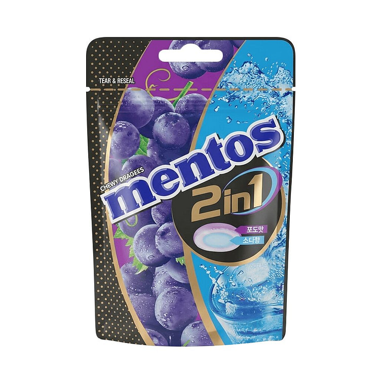 MENTOS 2 in 1 Grape Soda Flv 45g 1 each