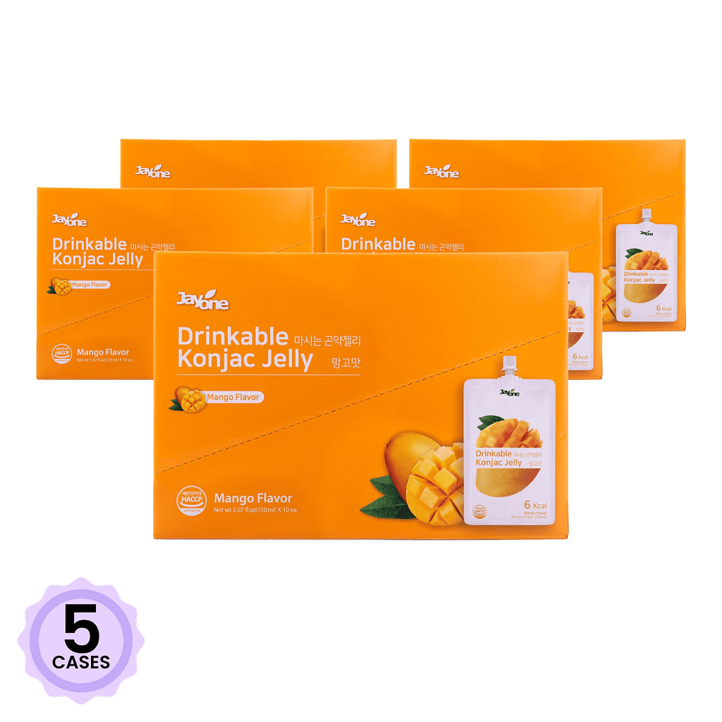 Jayone Drinkable Konjac Jelly, Mango Flavor 150 ml*10 each*5 case