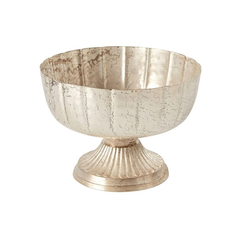 Distressed Champagne Metal Bowl (7.75"x 5.75") 1 count