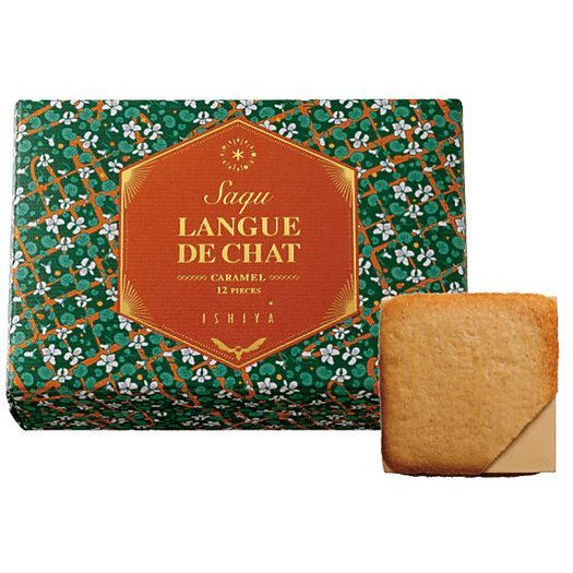 【Japan DirectMail】Saqu LANGUE DE CHAT Caramel 12 pieces 1 กล่อง