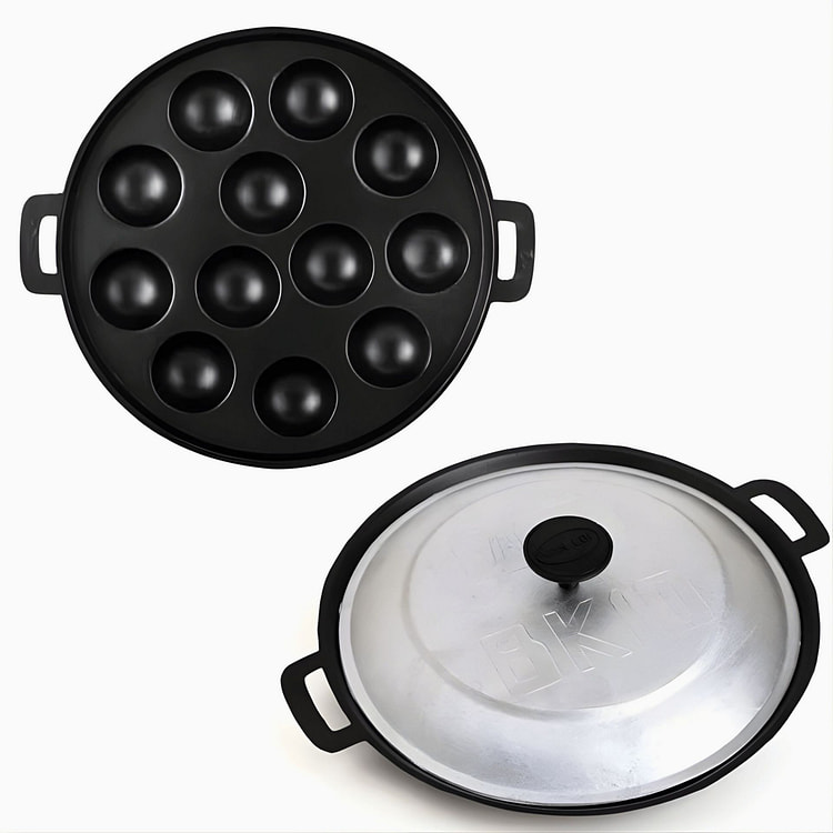 越南不粘锅 10 孔煎饼锅+锅盖