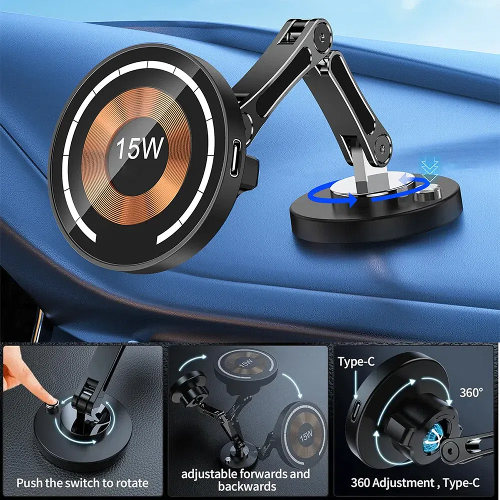 15W Magnetic Wireless Car Mount Charger Phone Hold 1 box