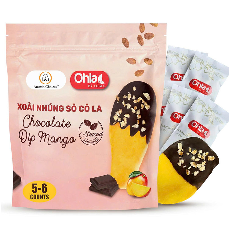 Sweet Chocolate Chocolate Dipped Mango With Almond 3.52 oz