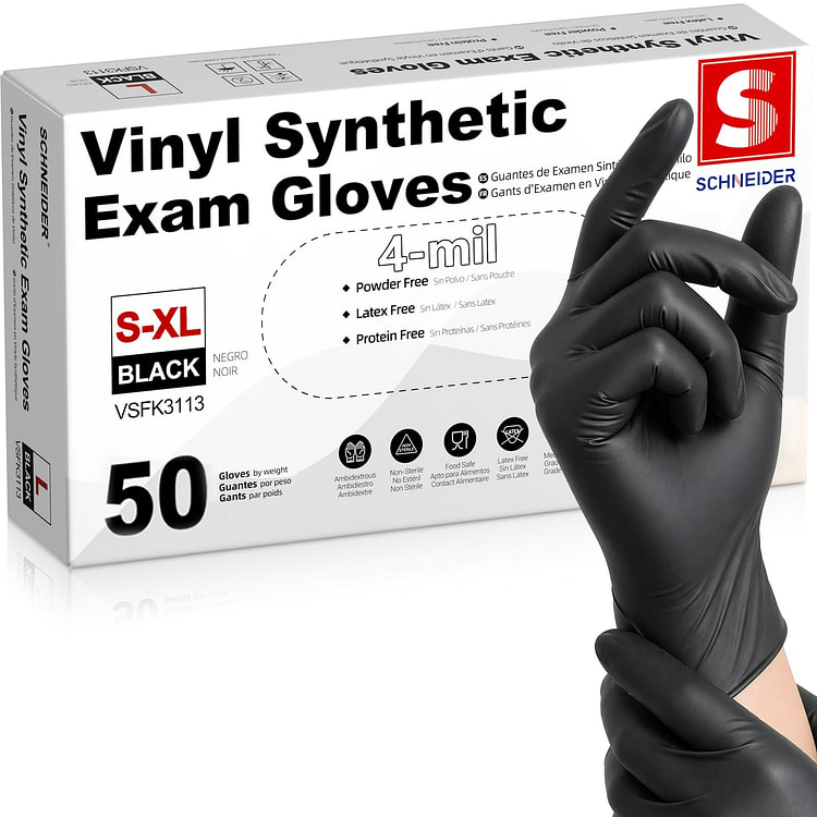 50 Pair Vinyl Synthetic Exam Gloves 1 each