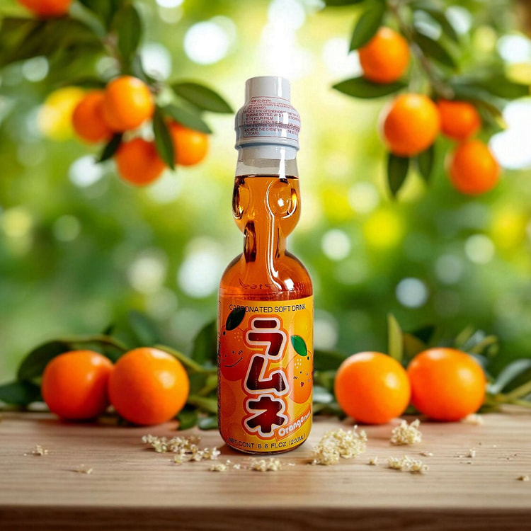 Japanese Orange Ramune Marble Soda