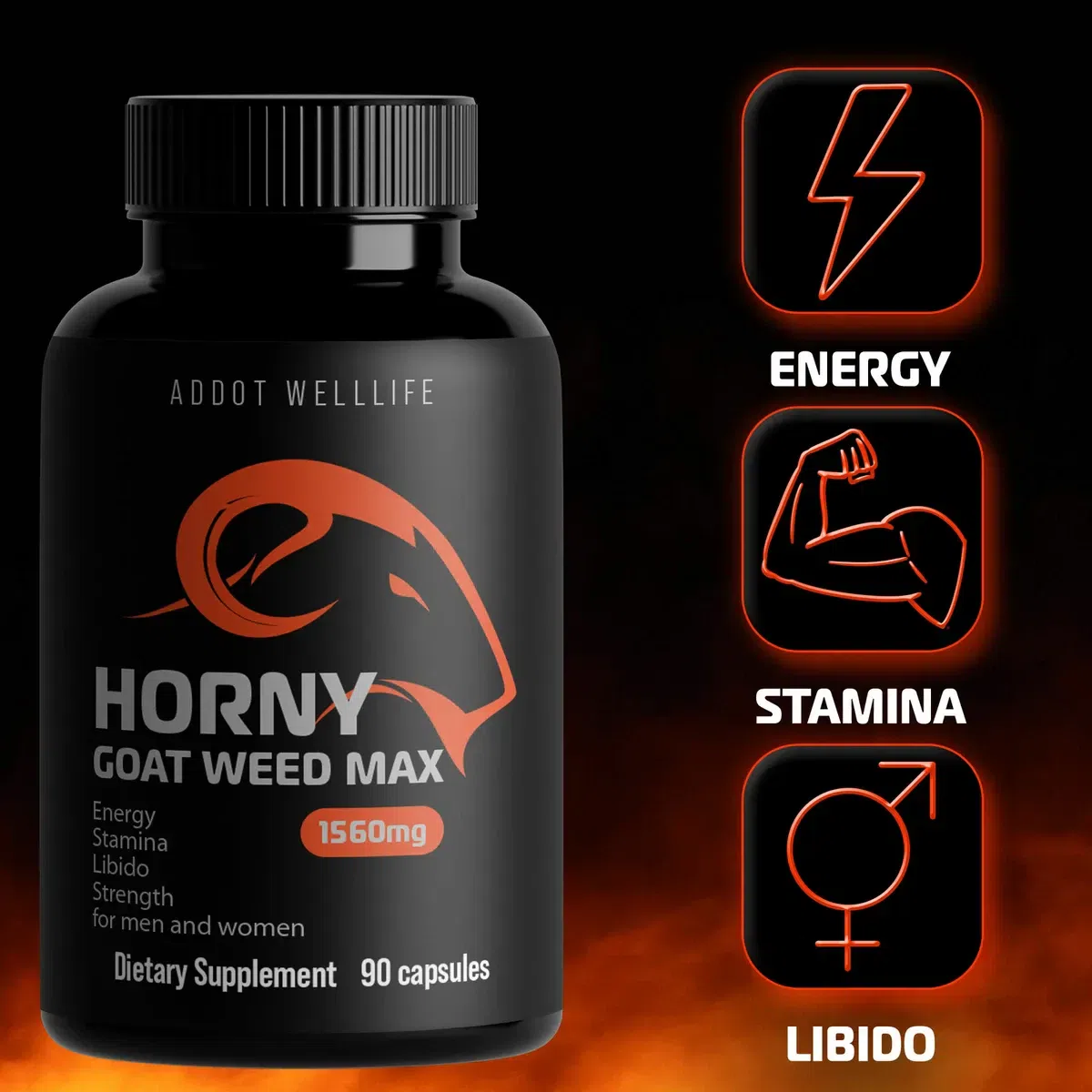 Horny Goat Max Weed Energy, Stamina Support 90 Cap 1 pack