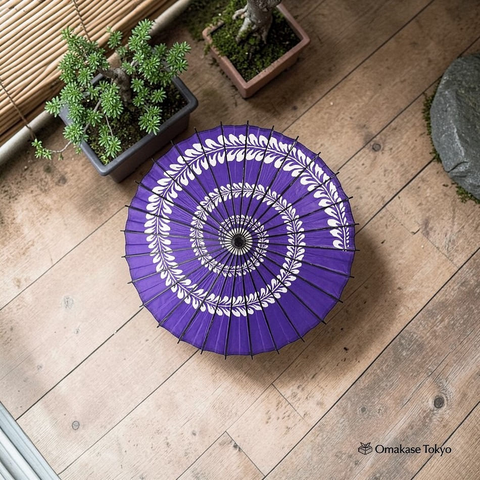 Japanese Paper Umbrella Purple Wisteria Swirl 680 g