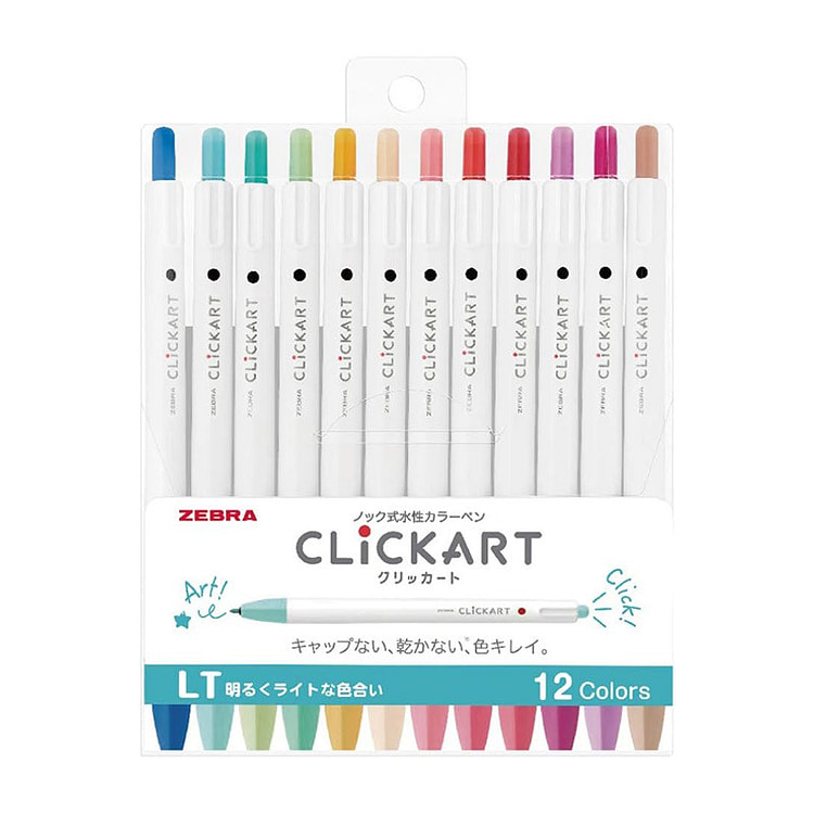 Zebra Water-Based Pen Clickart LT 12-Color Set WYS