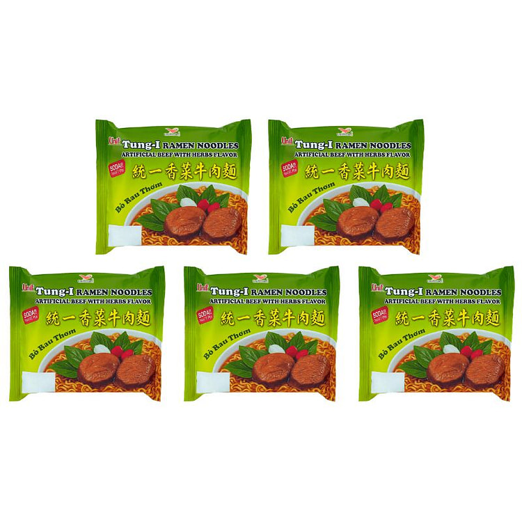 UNIF Ramen Beef & Herb Flavor Noodles 3ozPack of 5
