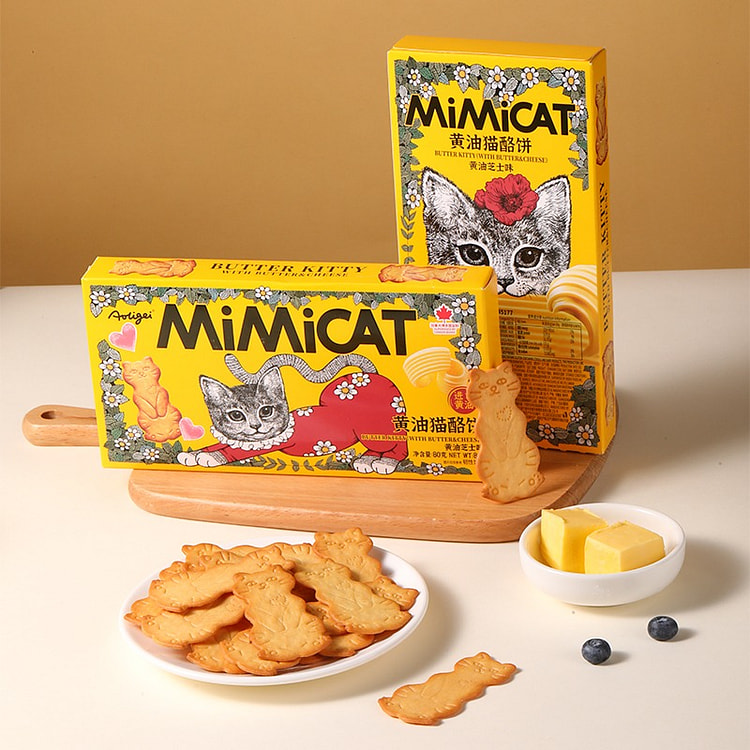黄油芝士猫酪饼80g薄脆饼干休闲小吃零食品正品 80 克