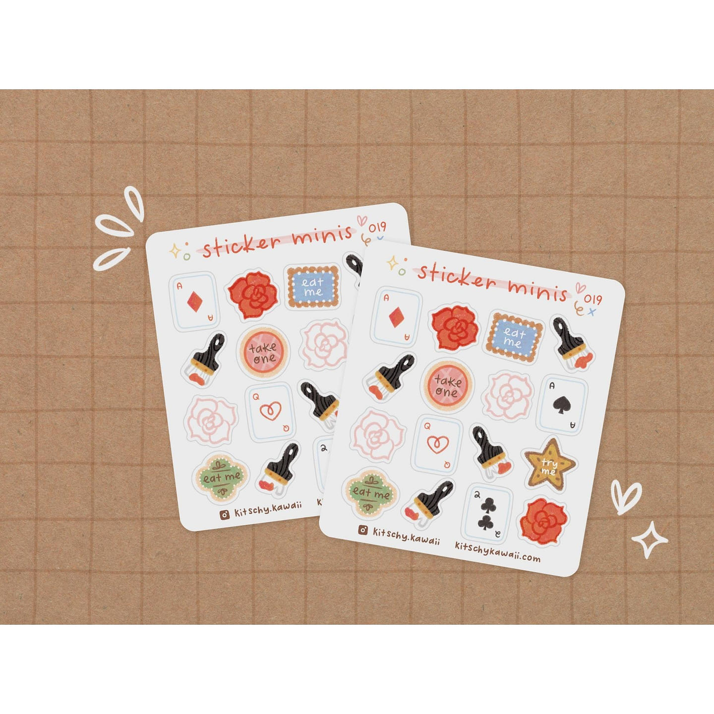 Alice in Wonderland Mini Sticker Sheet 1 each