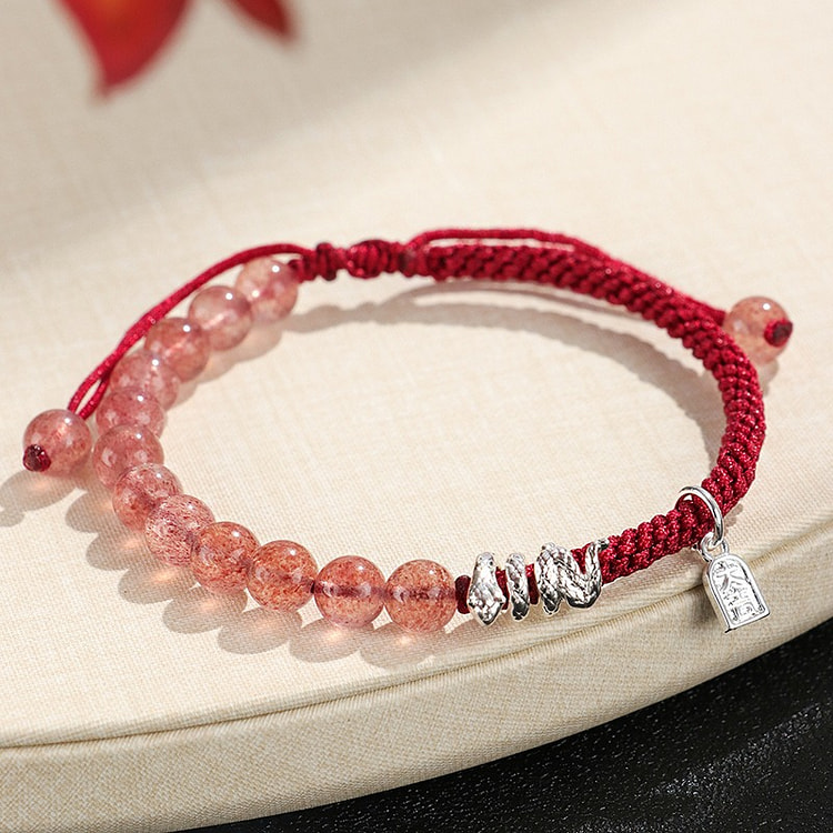 Strawberry Crystal Fortune Snake Bracelet for Wome