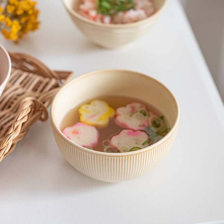 日本美濃燒 彩澄再生陶沙拉碗 11.5cm - 奶油色