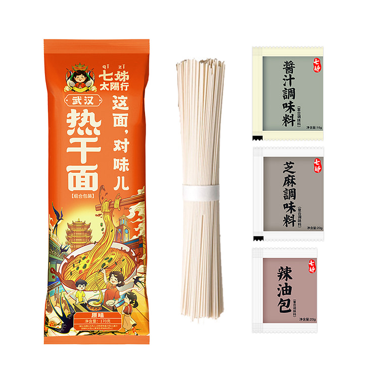 七姊 武汉热干面湖北特产碱水面带酱料 170g