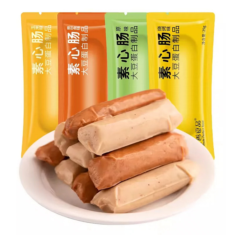 齐善素心肠奥尔良玉米香肠素食混合味25g*8包