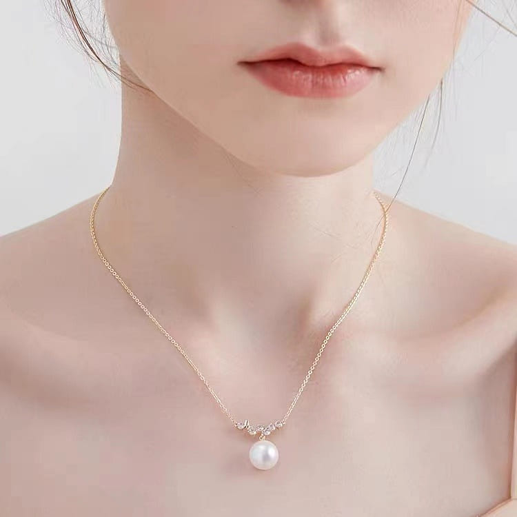 [MCK] Simple imitation pearl necklace, Luxury niche, High-quality, Fashionable 1 count