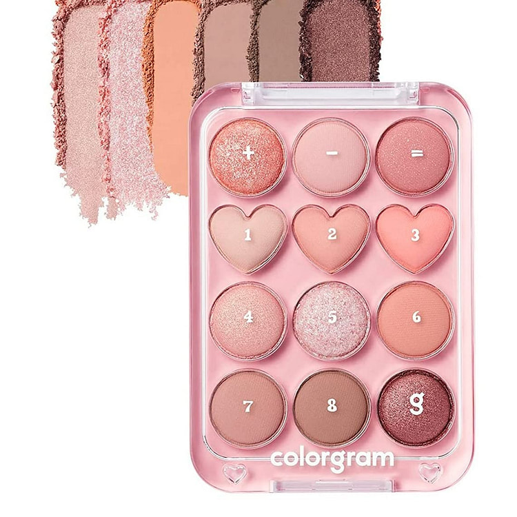 COLORGRAM Pin Point Eyeshadow Palette 01 Peach+Cora
