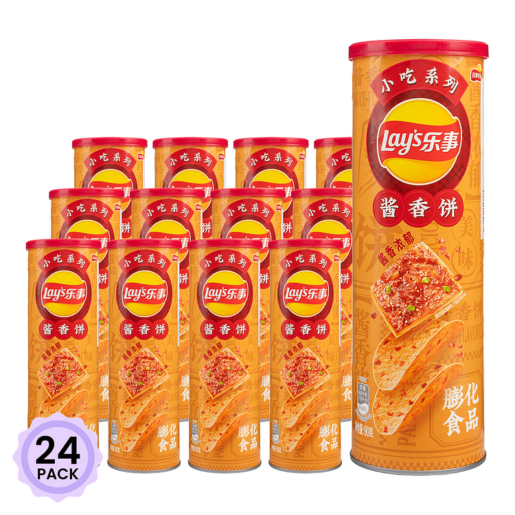 Lay's Potato Chips Can Packaging (Sauce Pancake Flavor) 90 g*24 pack