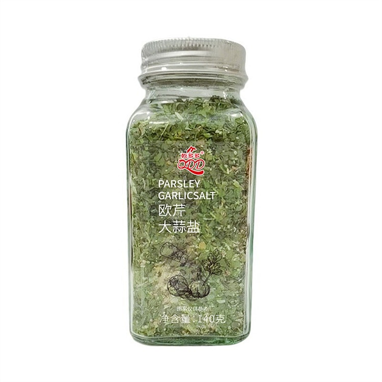 乾多多 欧芹大蒜盐调味海盐欧芹碎凉拌调料瓶装 140 克