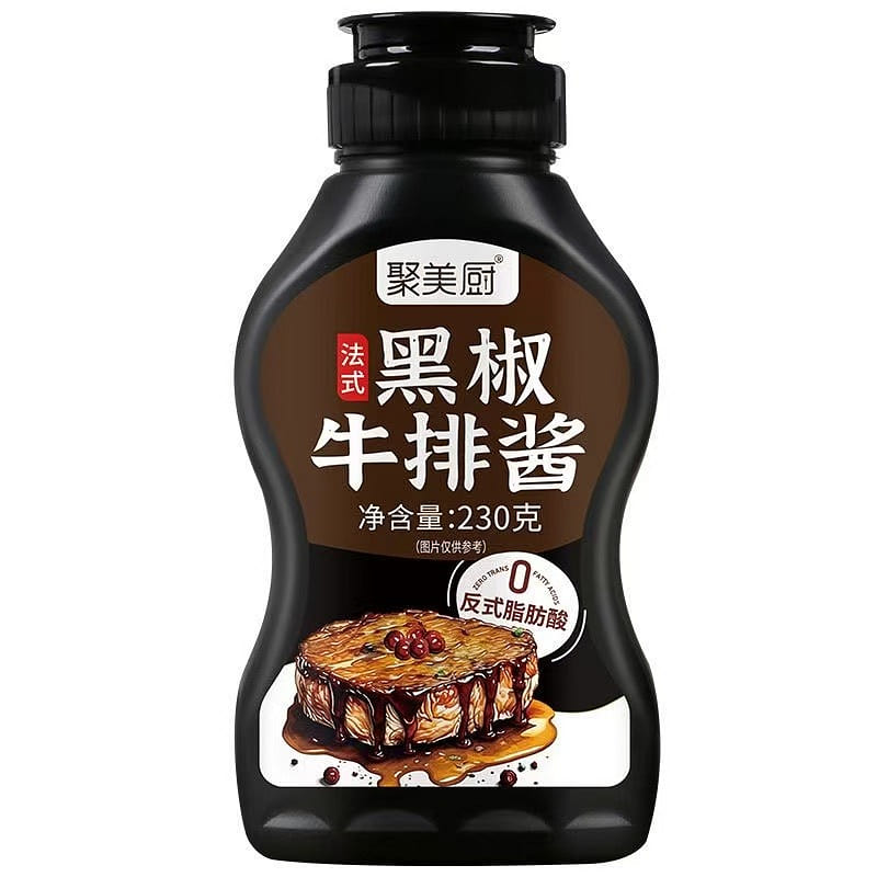 聚美厨 法式黑胡椒牛排酱 1瓶*230g 230 克