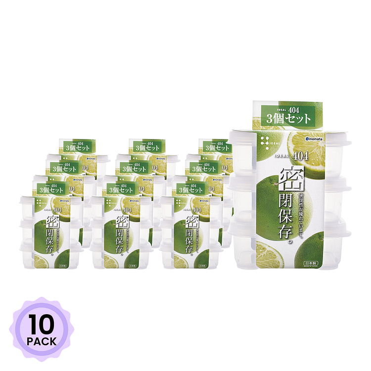 Inomata Mini Rectangle Food Containers 3ct 1 count*10 pack