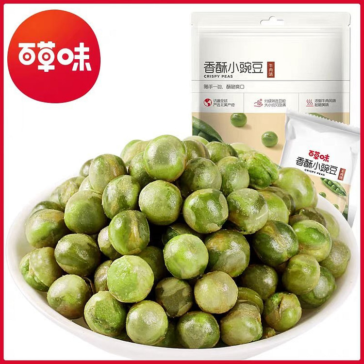 百草味香酥小豌豆100gx1袋坚果炒货蒜香青豆即食休闲追剧零食小吃 (min 2)