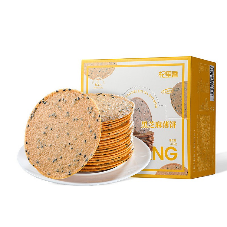 杞里香 铁棍山药黑芝麻薄片 手工脆饼干煎饼休闲小吃 250g