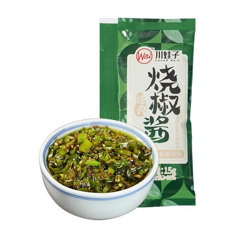川娃子炭烤烧椒酱辣椒酱四川拌饭虎皮青椒酱剁椒下饭酱 15 克*10 包