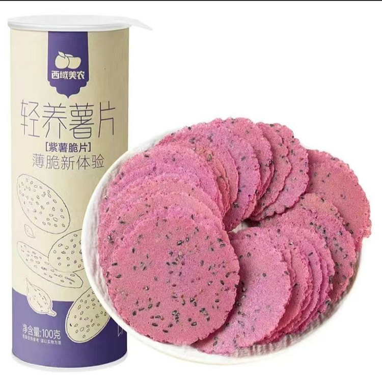 西域美农轻养薯片紫薯脆片非油炸健康零食100g 100 克