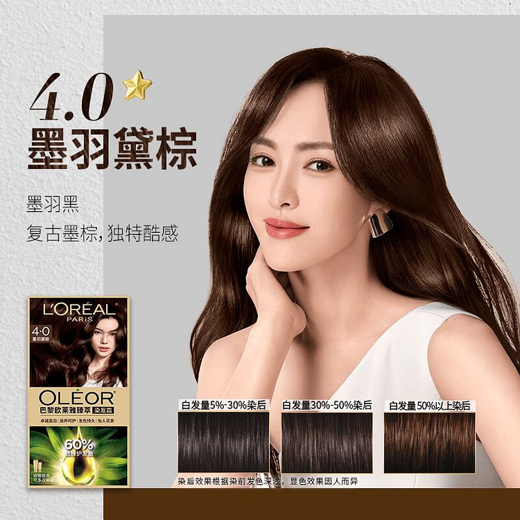 Essential Oil Dyeing Hair Cream 4.0 MoYu Dai Brown 1 box